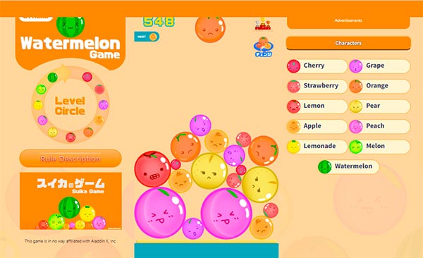 Juega GRATIS a SUIKA GAME (Watermelon Game)