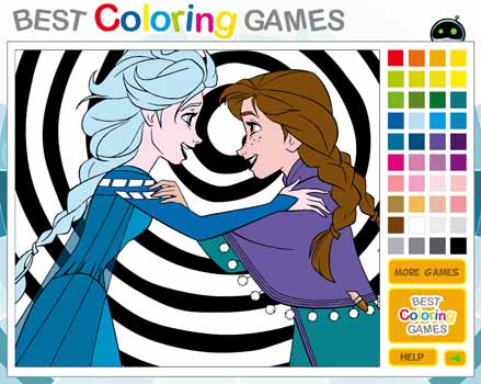 Imagen Elsa and Anna Frozen Coloring